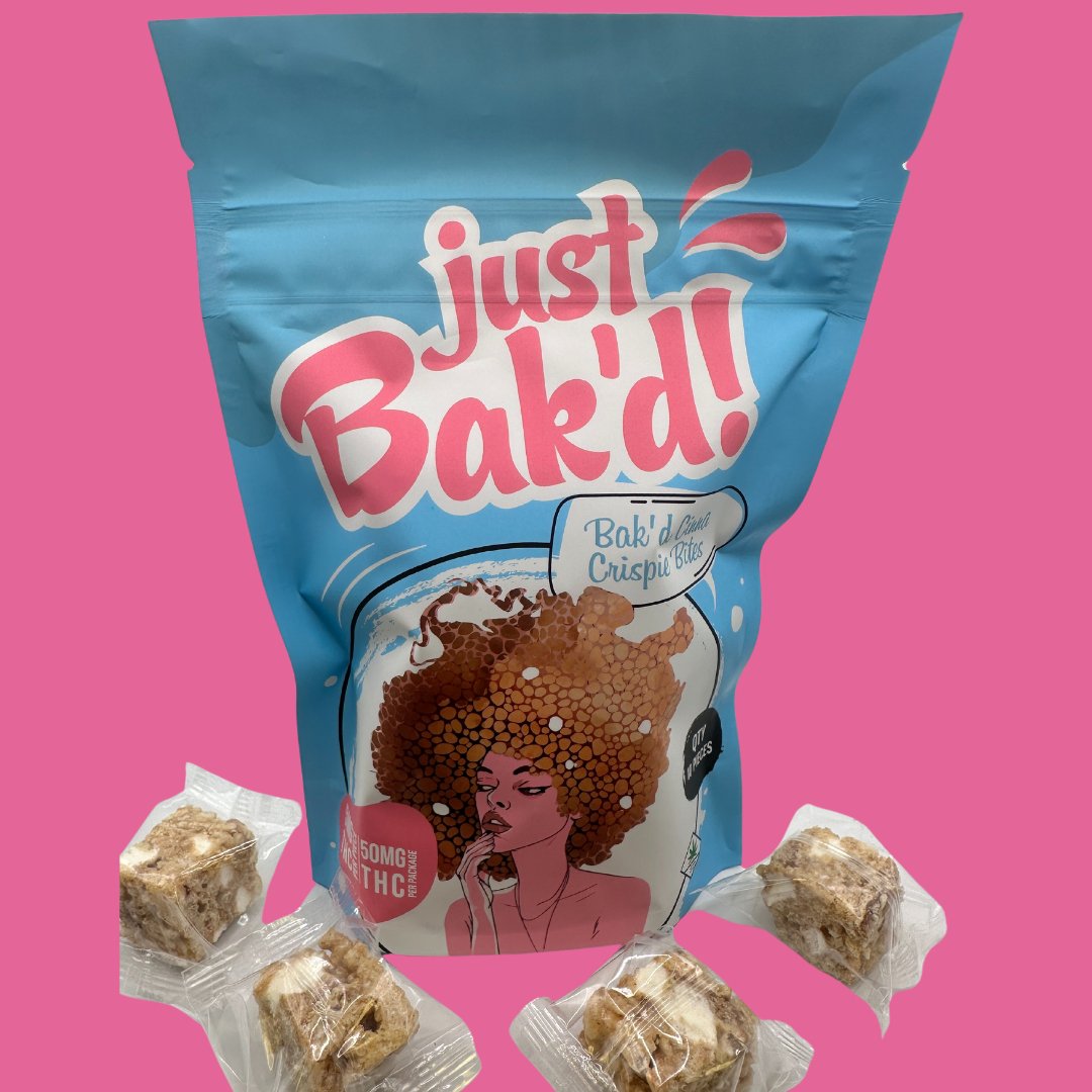 Just Bak'd | Baked Cinna Crispie Bites | 5mg THC | 50mg pkg - Emerald Elements