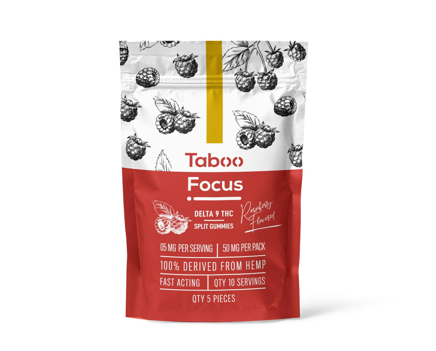 Taboo | Focus | Raspberry | 5mg Delta 9 | Fast Acting | 12 pack - Emerald Elements
