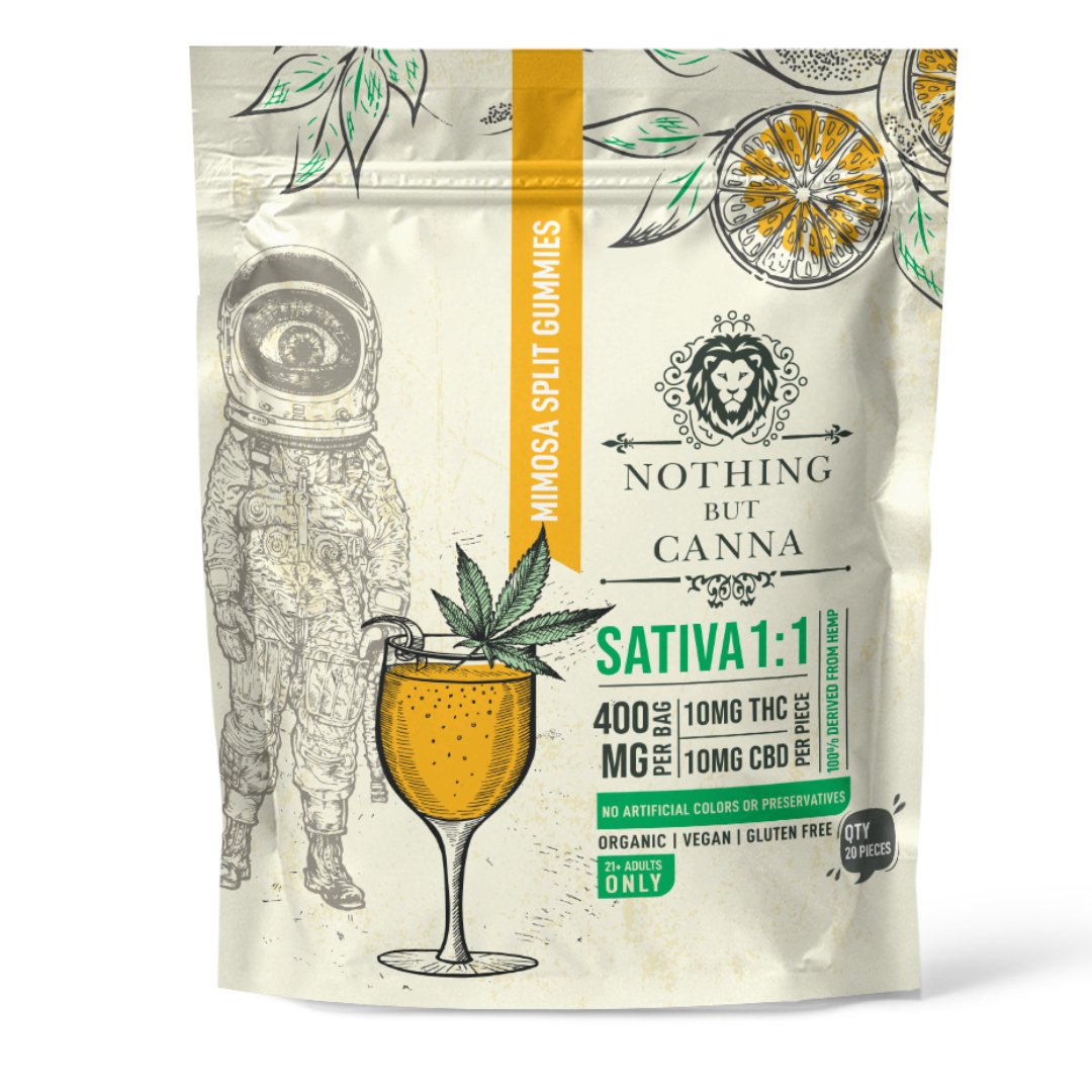 400mg THC & CBD Mimosa | Sativa | Nothing But Canna Gummies | 12 Case - Emerald Elements