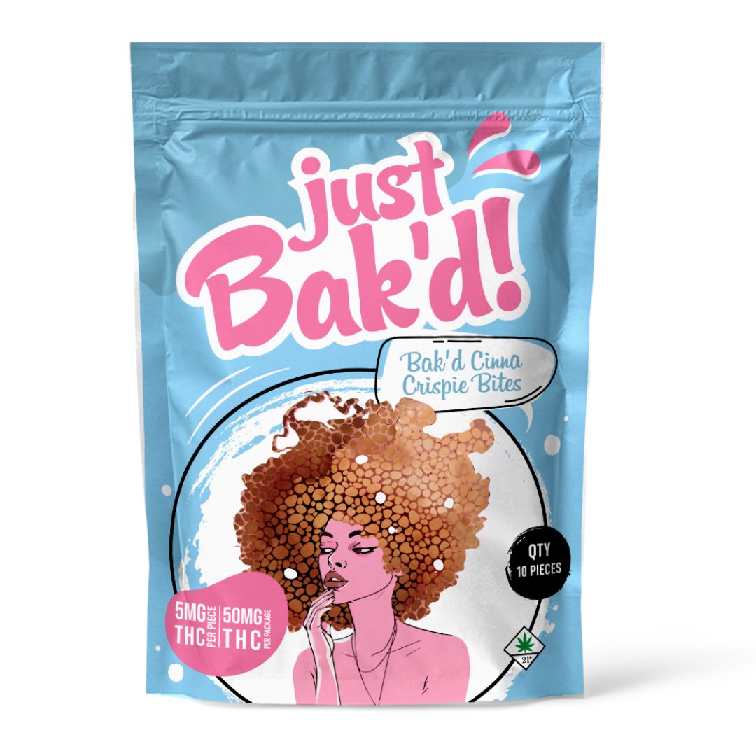 Just Bak'd | Baked Cinna Crispie Bites | 5mg THC | 50mg pkg - Emerald Elements