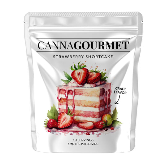 Strawberry Short Cake | 10MG THC Split Gummies | 5mg Per Serving | 50MG Per Package | CannaGourmet - Emerald Elements