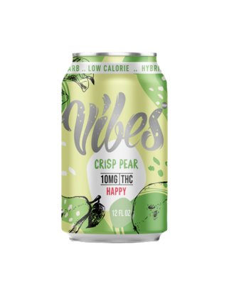 Vibes Delta 9 THC | 10mg | Drink Crisp Pear | Happy | 24 Pack - Emerald Elements