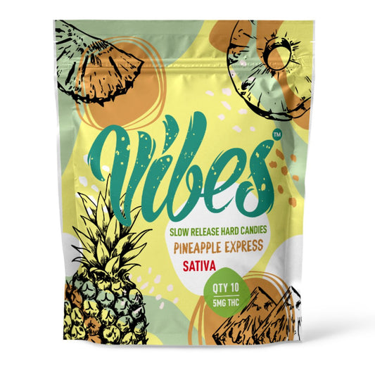 Vibes Hard Candy | Pineapple Express Strain | Sativa | 5mg THC | THC Hard Candies - Emerald Elements